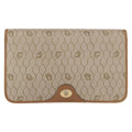 Christian Dior Vintage Honeycomb Chain Canvas Beige Canvas Shoulder Bag Bag (Pre-Owned)