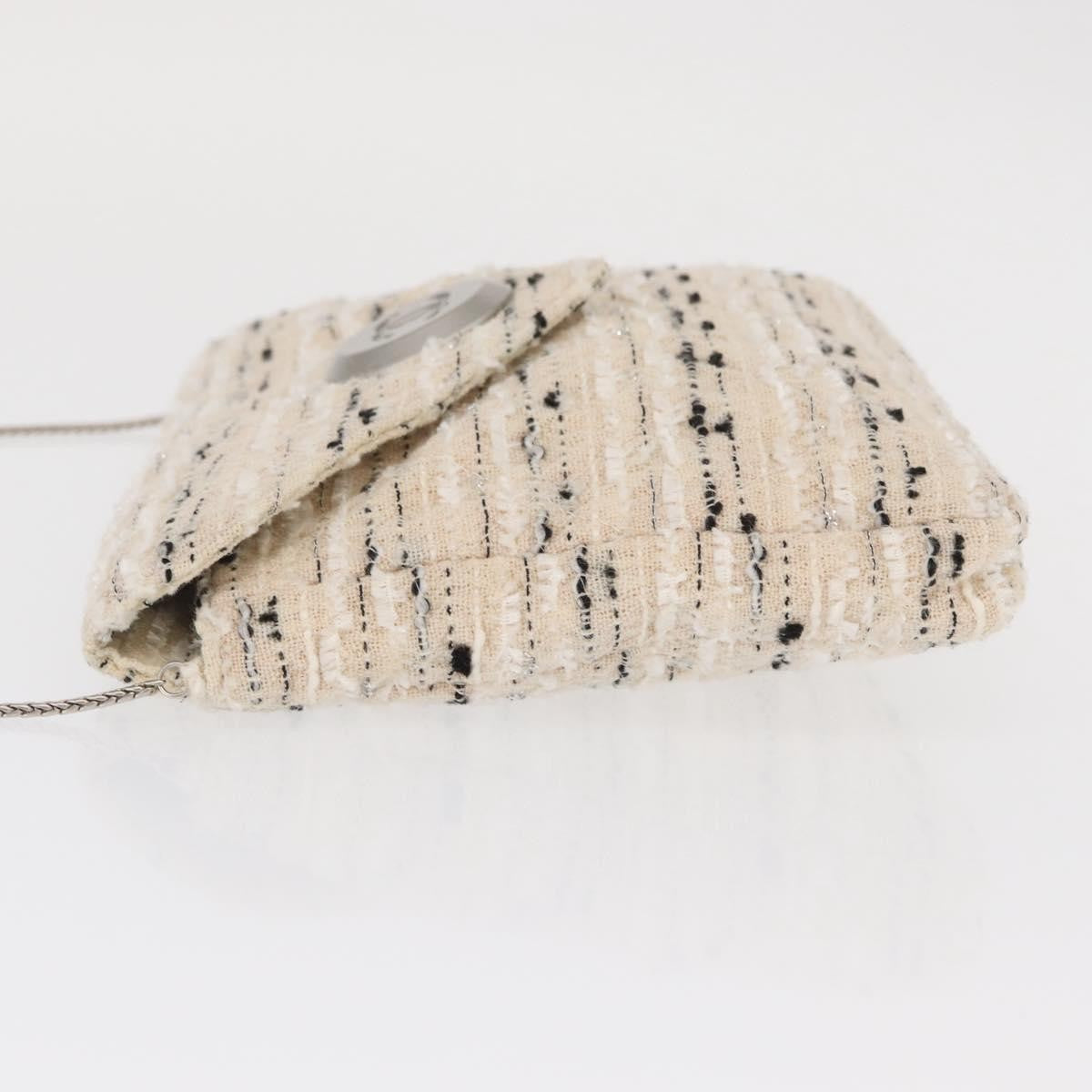 Chanel Vintage Envelope Chain Clutch Tweed White Tweed Clutche & Pouche Bag