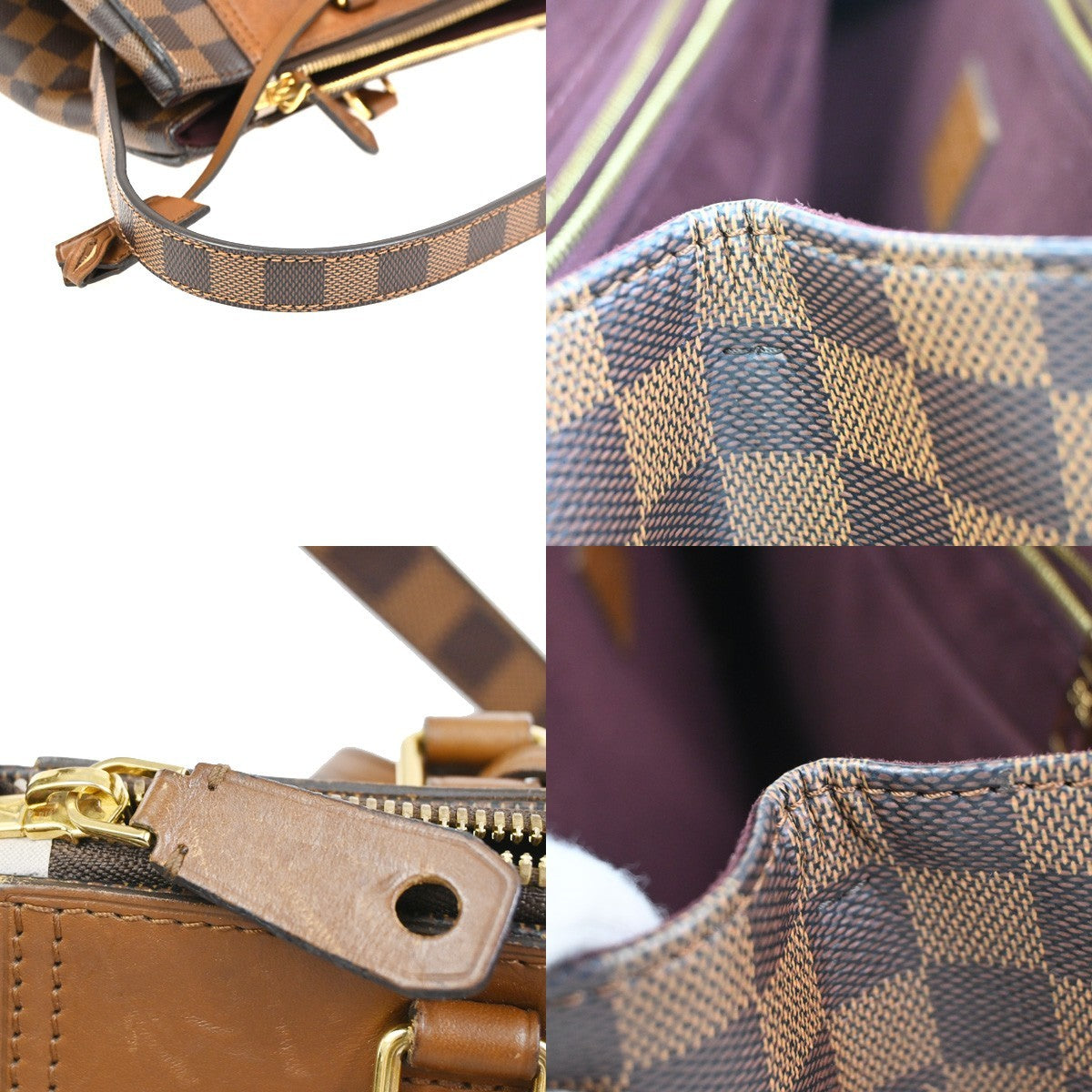 Louis Vuitton Greenwich Bag Damier Brown Leather Handbag