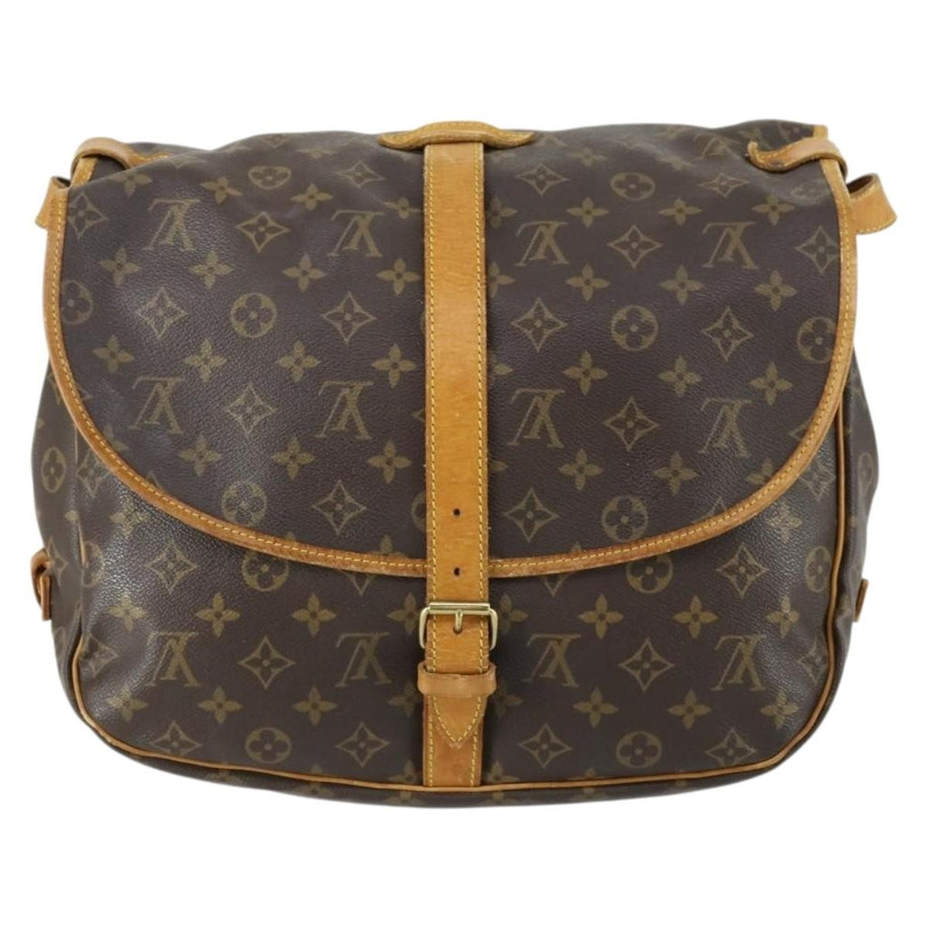 Louis Vuitton Saumur Handbag Monogram Canvas Brown Canvas Shoulder Bag