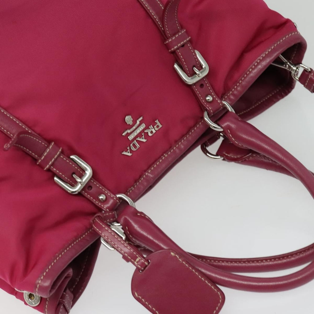 Prada Convertible Belted Hobo Tessuto With Leather Pink Nylon Tote Bag Bag