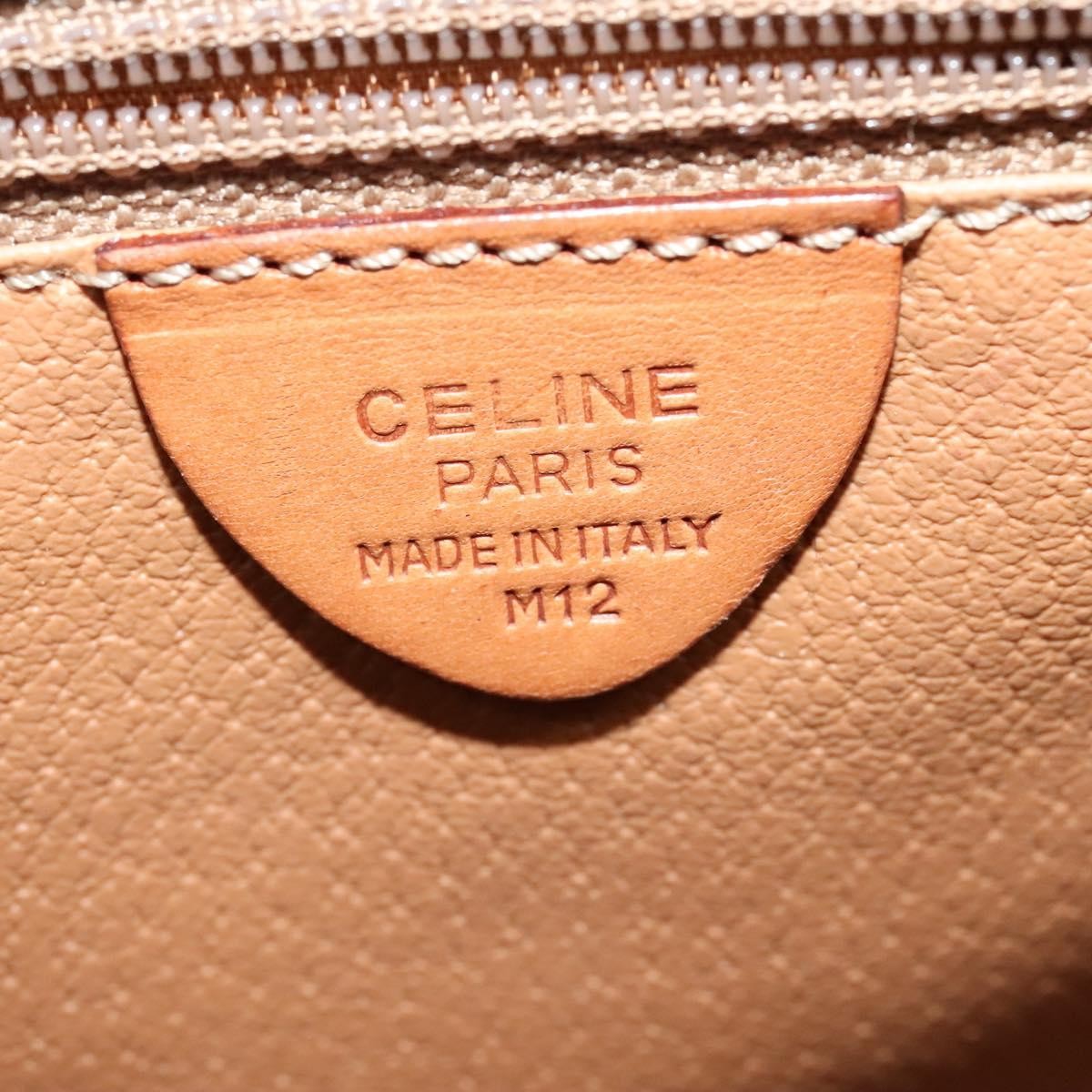 Celine Macadam Shoulder Bag Pvc Leather Brown Canvas Bag