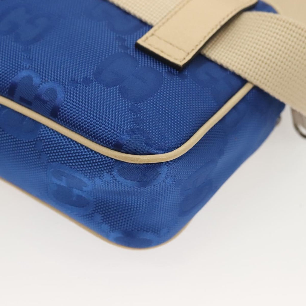 Gucci Off The Grid Belt Bag Gg Econyl Blue Canvas Shoulder Bag Bag (Pre-Owned)