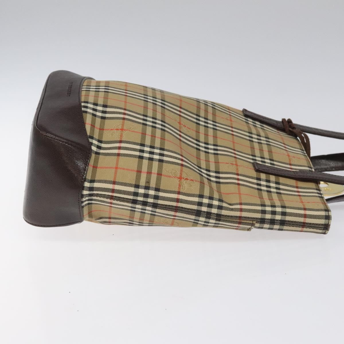 Burberry Nova Check Tote Canvas And Leather Beige Canvas Tote Bag