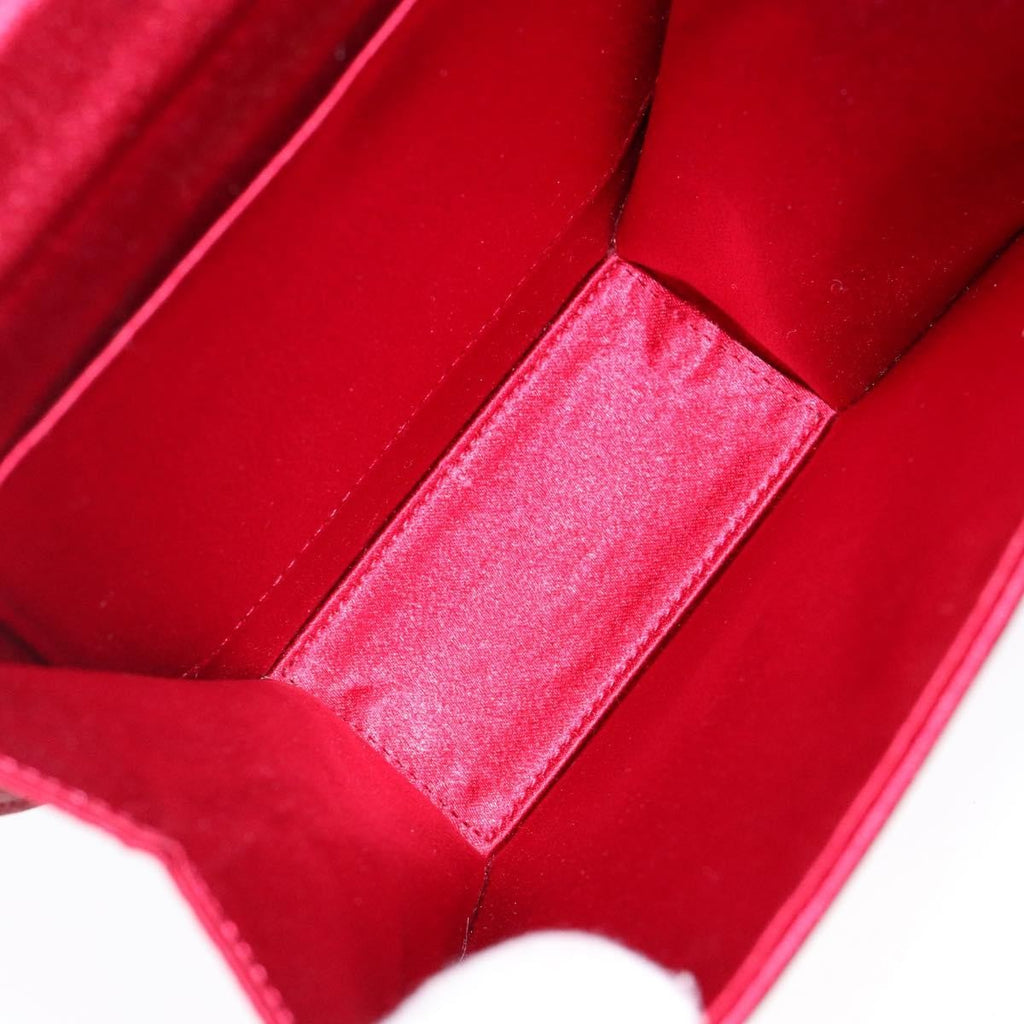 Saint Laurent Vintage Flap Crossbody Bag Silk Red Satin Clutche & Pouche Bag (Pre-Owned)