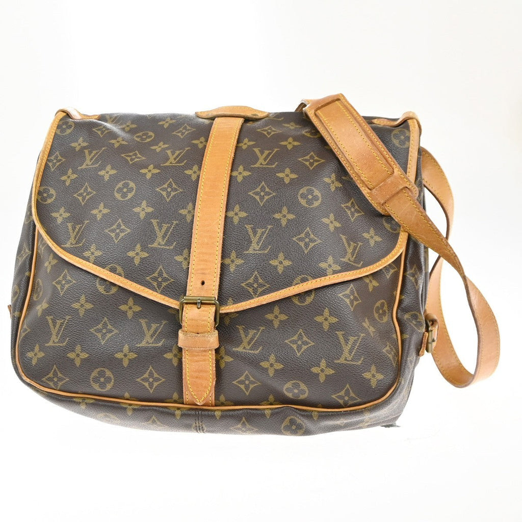 Louis Vuitton Saumur Handbag Monogram Canvas Brown Canvas Shoulder Bag