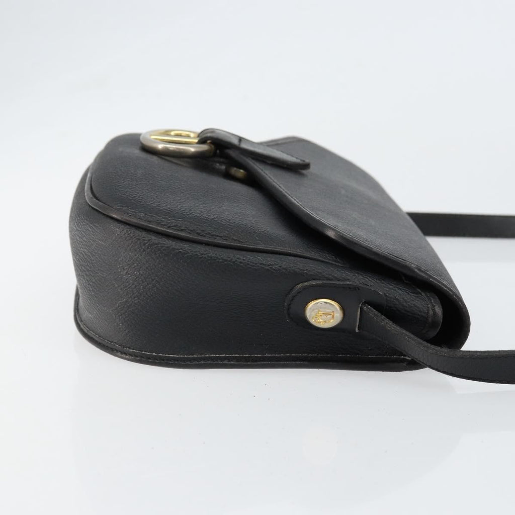 Christian Dior Vintage Honeycomb Flap Crossbody Bag Canvas And Leather Black Canvas Shoulder Bag Bag (Pre-Owned)