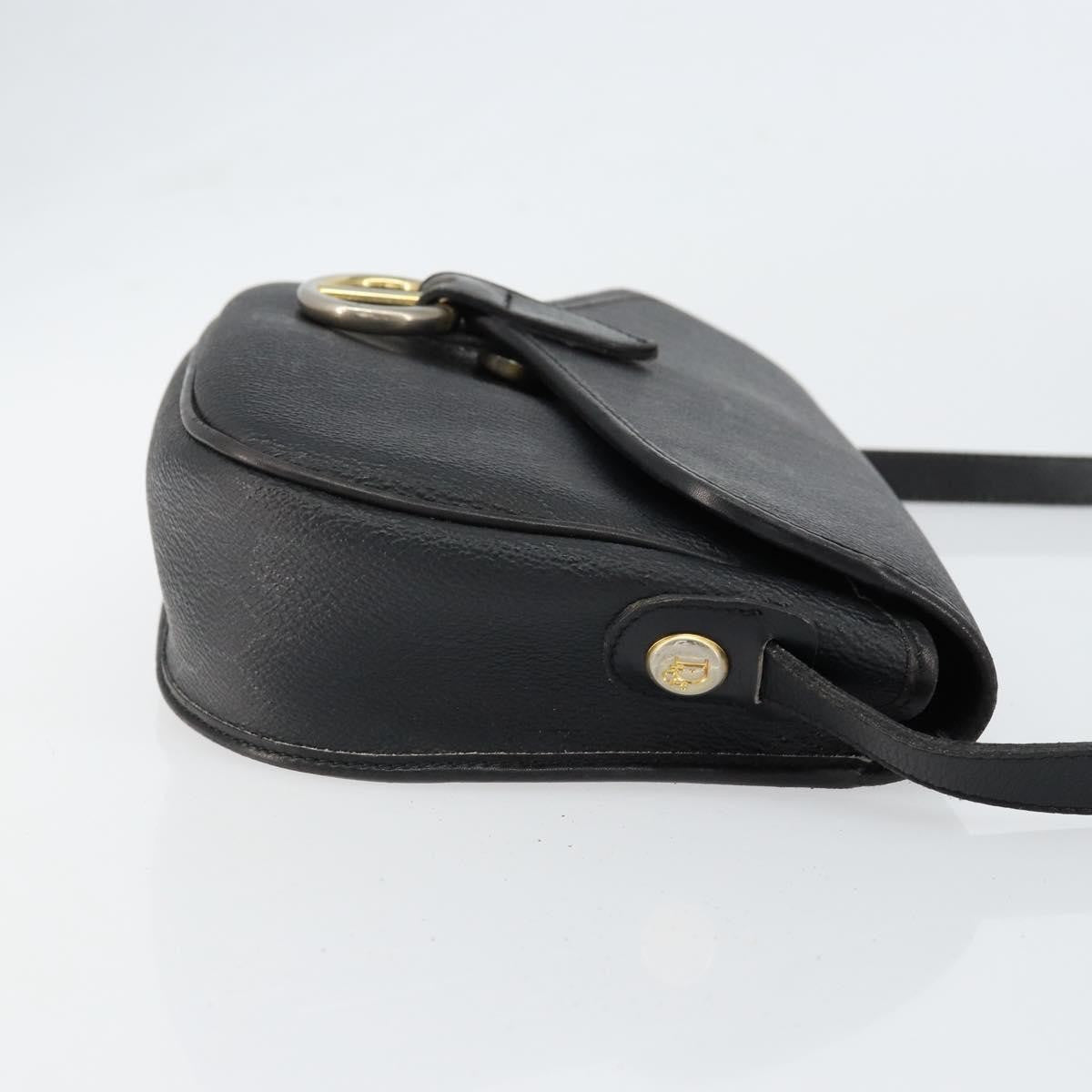 Christian Dior Vintage Honeycomb Flap Crossbody Bag Canvas And Leather Black Canvas Shoulder Bag Bag (Pre-Owned)