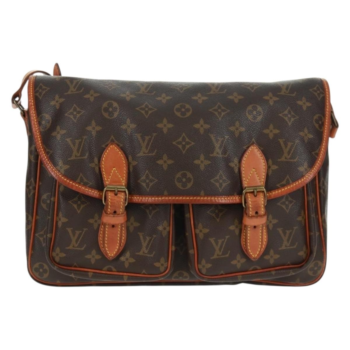 Louis Vuitton Sac Gibeciere Messenger Bag Monogram Canvas Brown Canvas Shoulder Bag