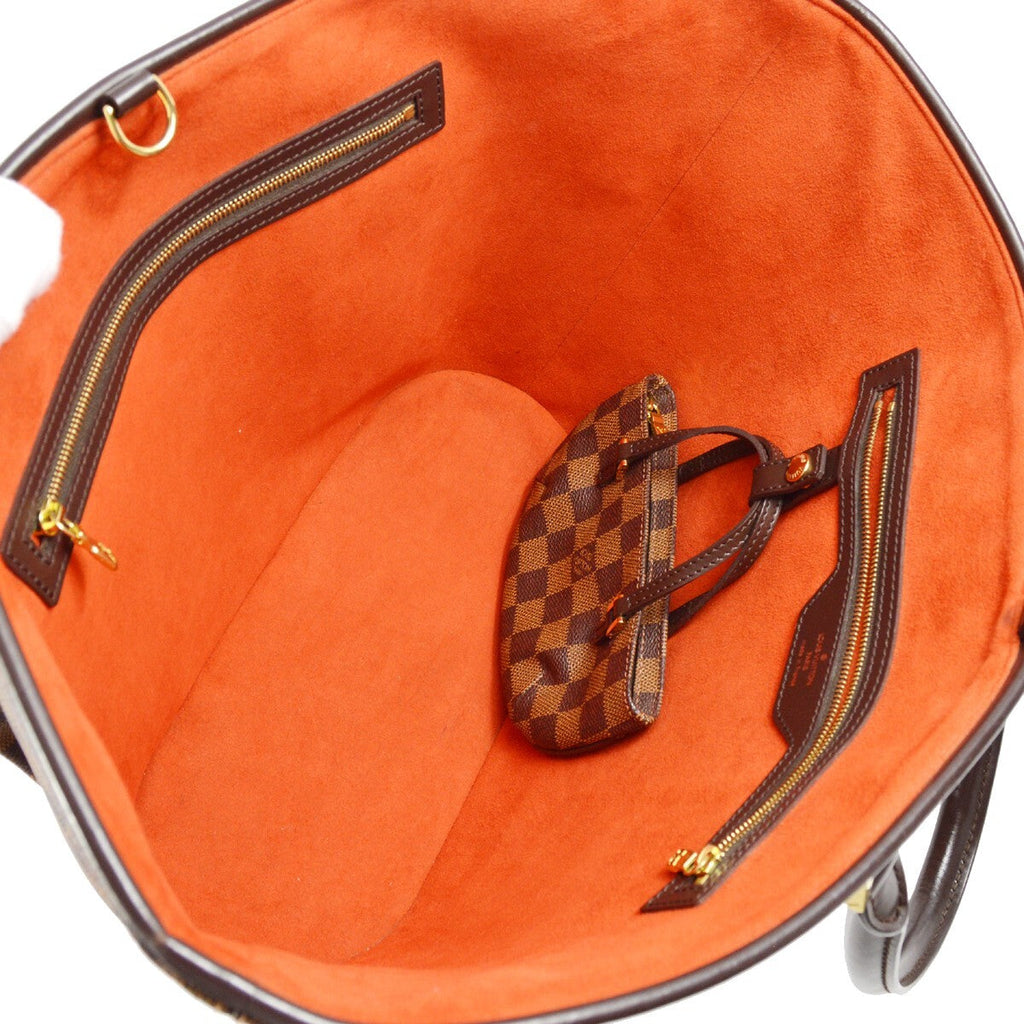 Louis Vuitton Manosque Handbag Damier Brown Canvas Tote Bag