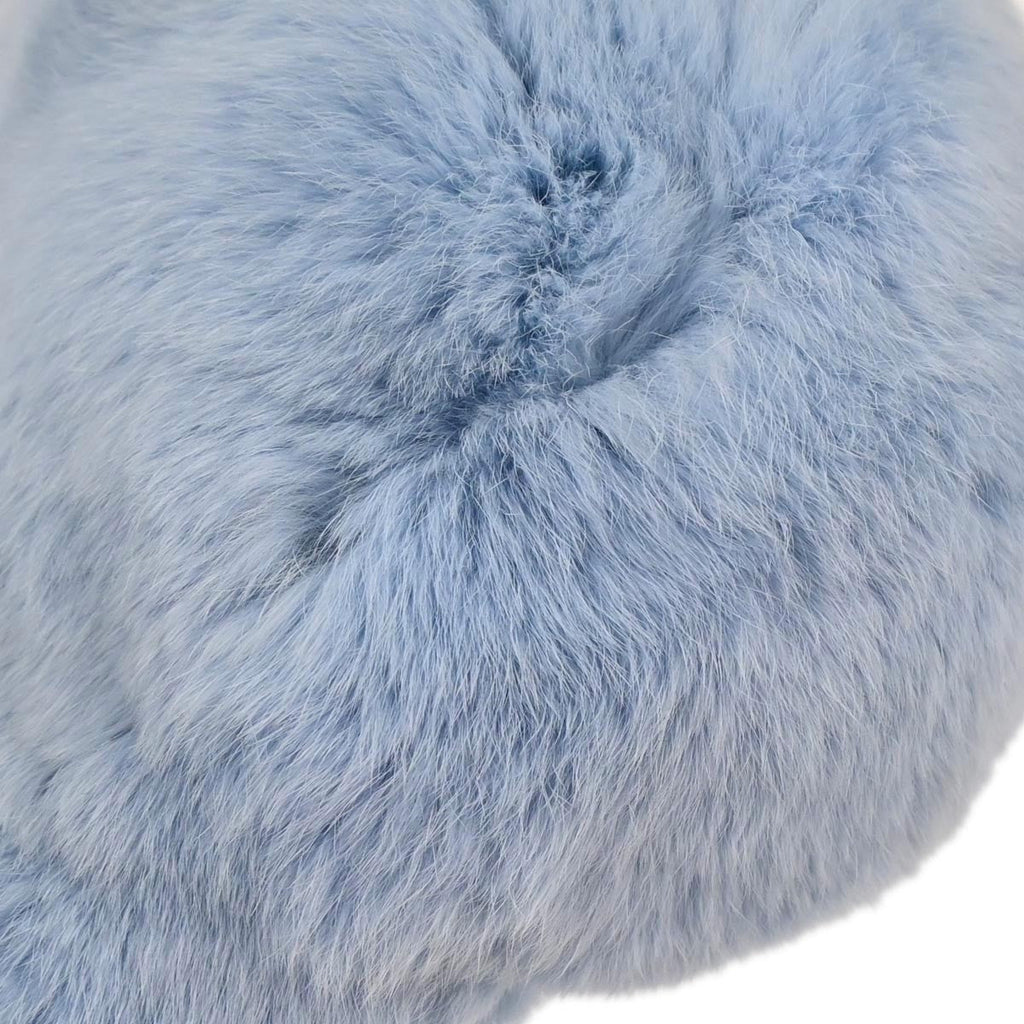 Chanel Chain Hobo Lapin Fur Blue Fur Handbag