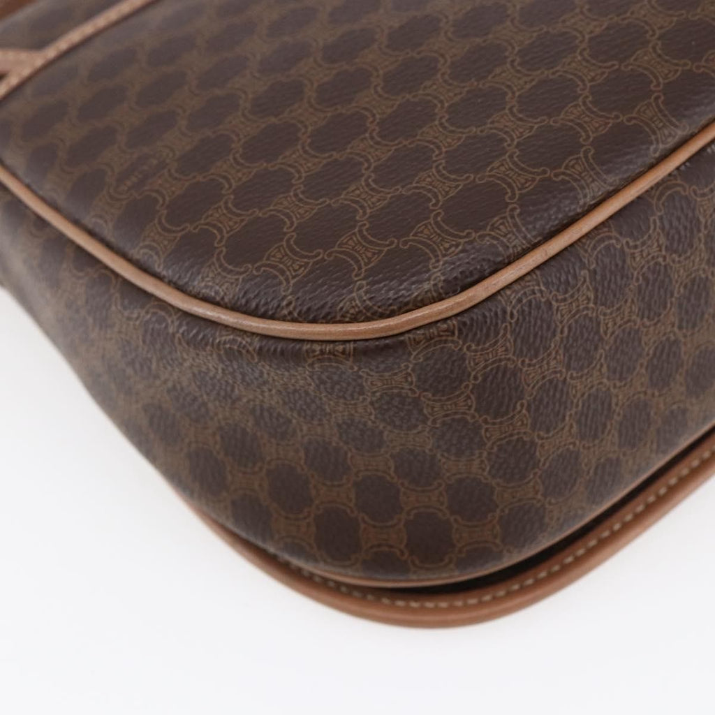 Celine Macadam Shoulder Bag Pvc Leather Brown Canvas Shoulder Bag Bag