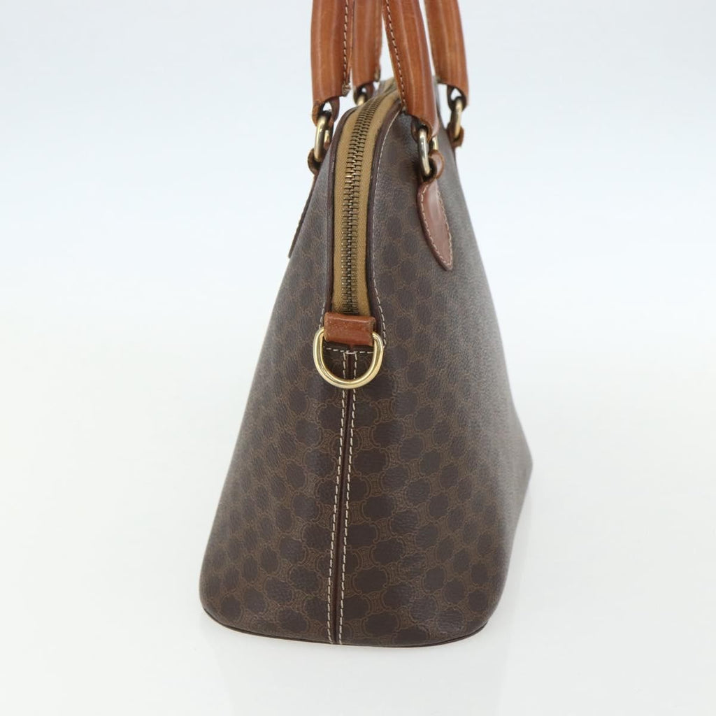 Celine Vintage Macadam Handbag Canvas And Leather Brown Canvas Handbag