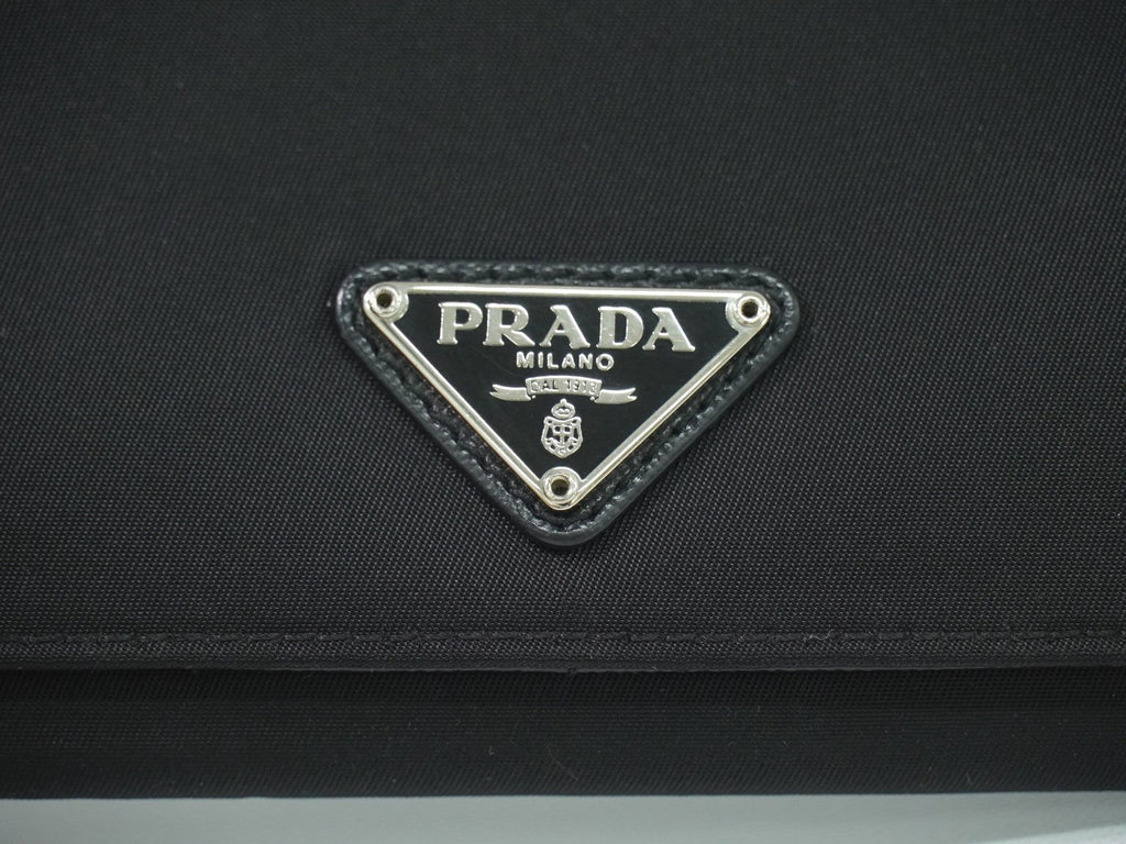 Prada Continental Wallet Tessuto Black Nylon Wallets Accessory