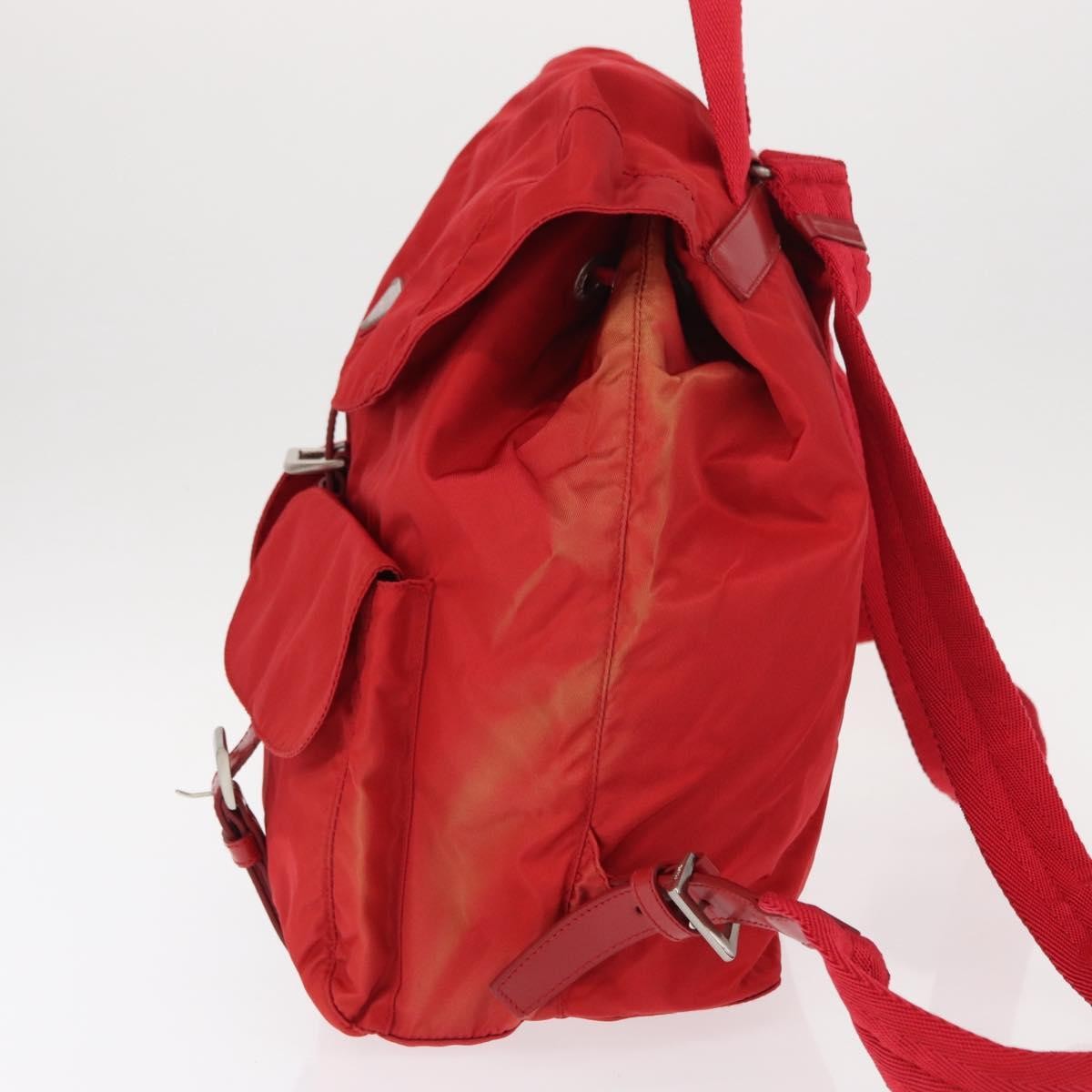Prada Double Front Pocket Backpack Tessuto Red Nylon Backpack Bag
