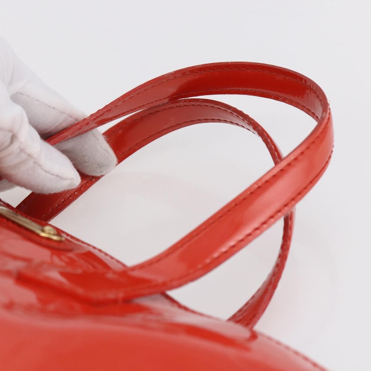 Louis Vuitton Wilshire Handbag Monogram Vernis Orange Patent_Leather Tote Bag