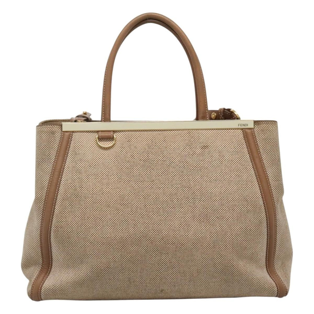 Fendi 2Jours Bag Canvas Beige Canvas Tote Bag Bag