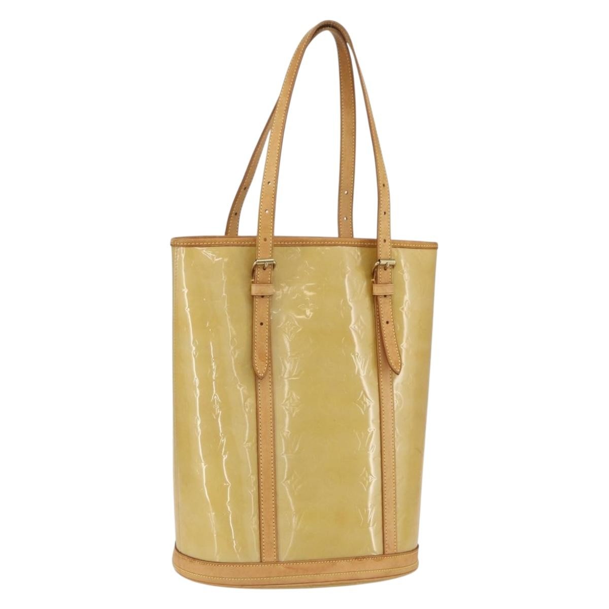 Louis Vuitton Bucket Bag Monogram Vernis Beige Patent_Leather Shoulder Bag