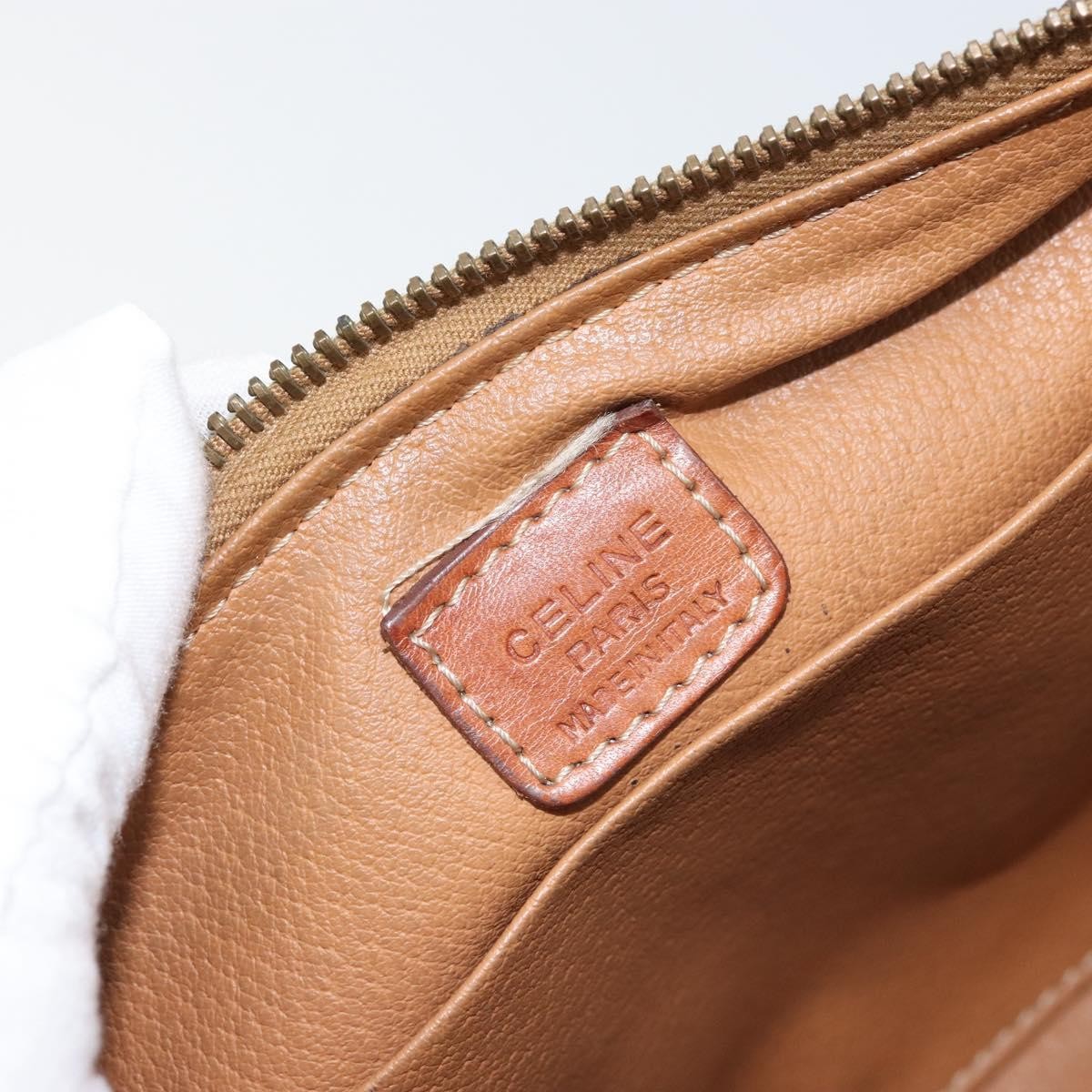 Celine Macadam Pochette Canvas And Leather Brown Canvas Clutche & Pouche Bag