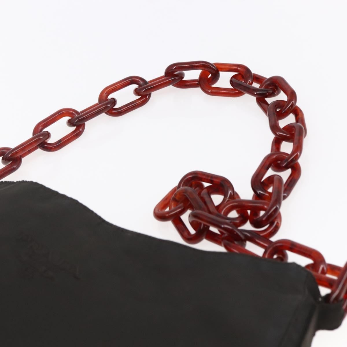 Prada Resin Chain Shoulder Bag Nylon Brown Nylon Shoulder Bag Bag