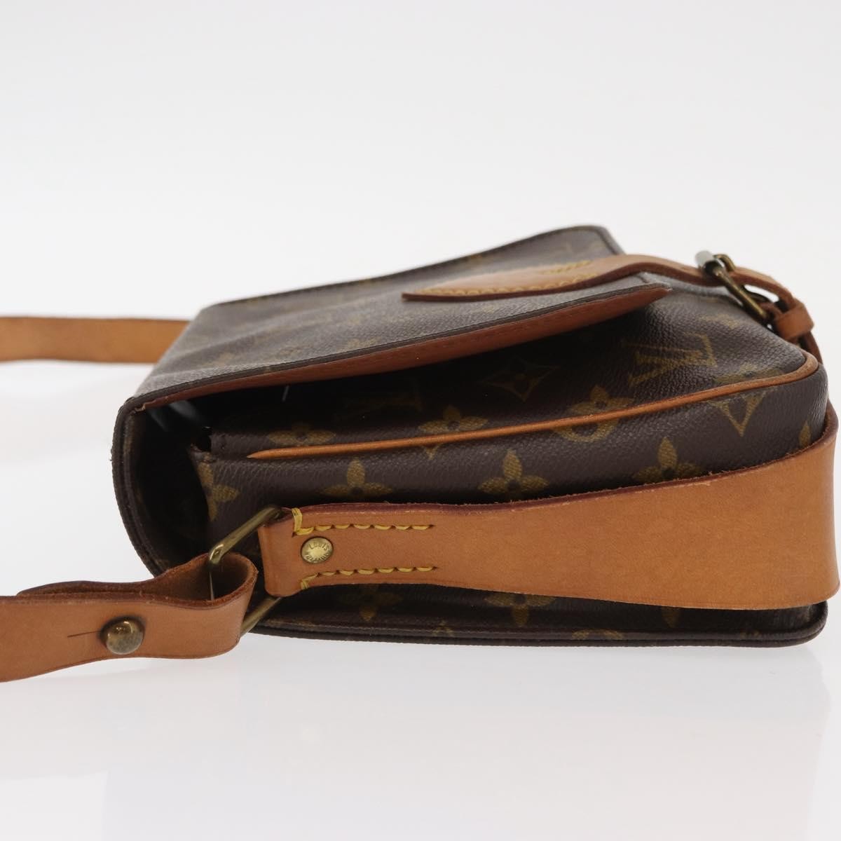 Louis Vuitton Cartouchiere Handbag Monogram Canvas Brown Canvas Shoulder Bag