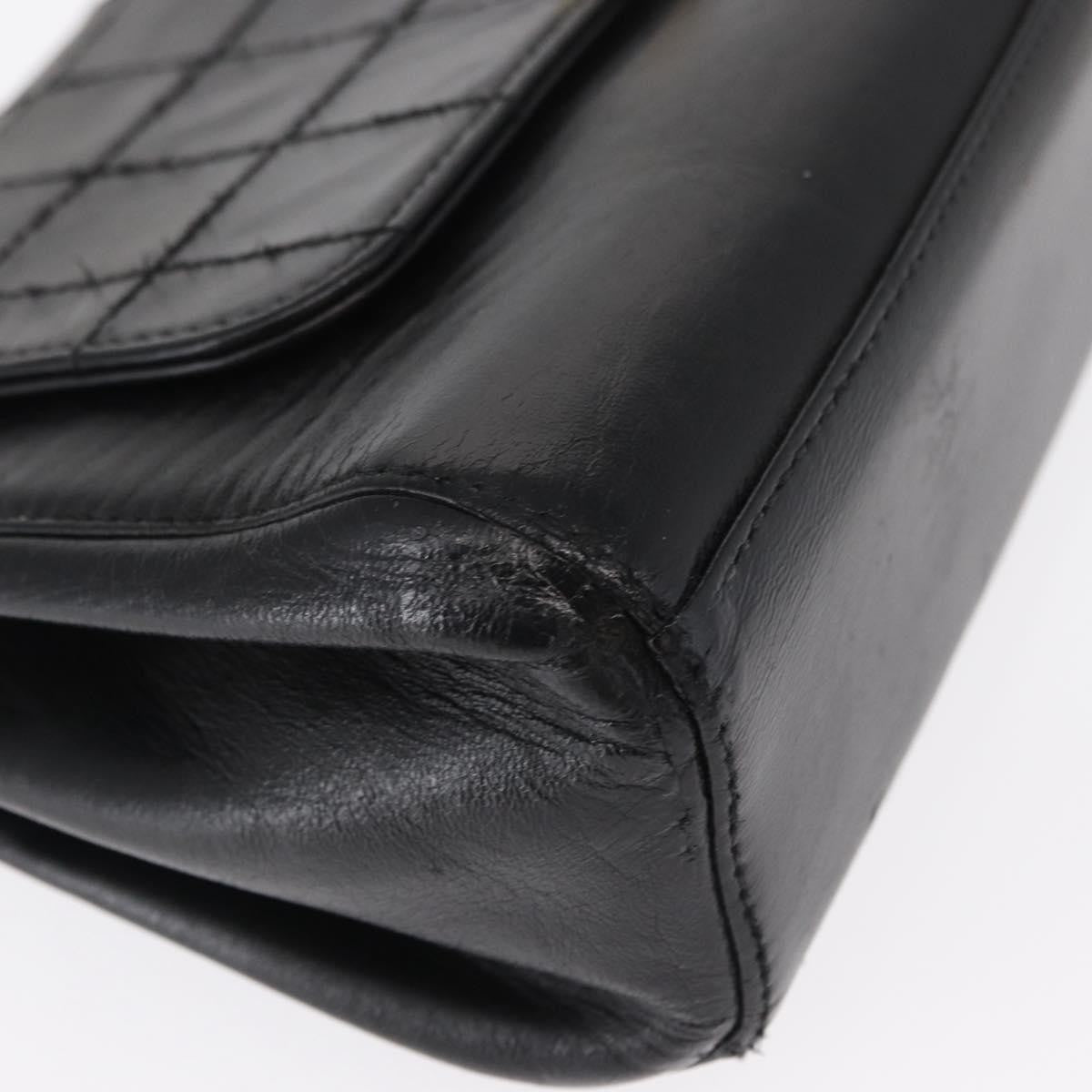 Chanel Chocolate Bar Accordion Reissue Flap Bag Quilted Lambskin Black Leather Shoulder Bag Bag