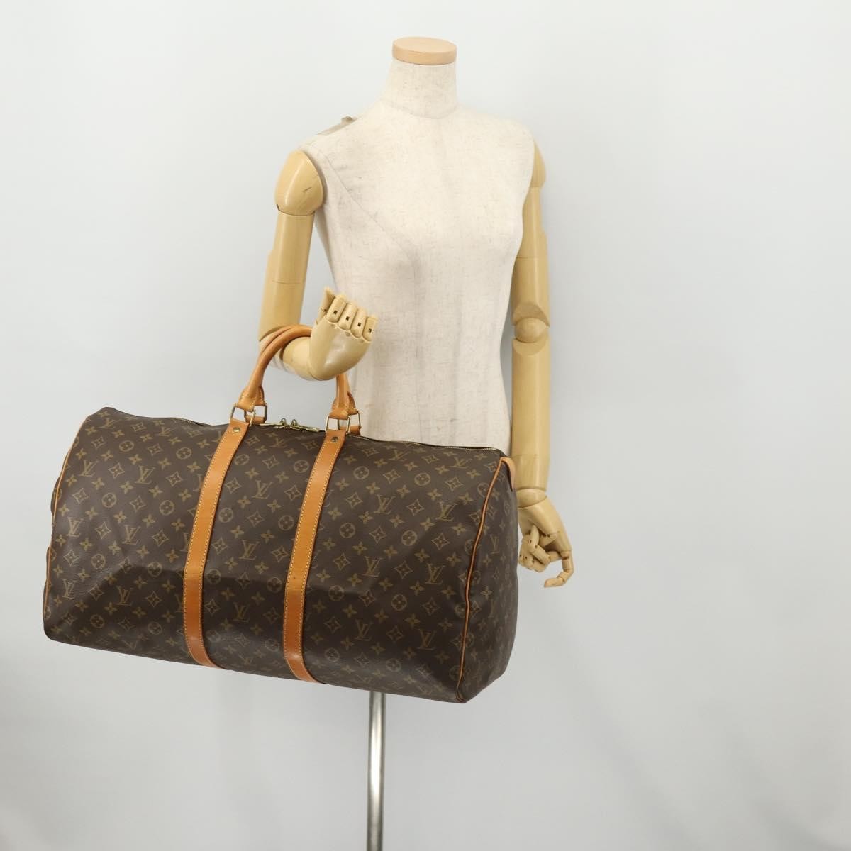 Louis Vuitton Keepall Bag Monogram Canvas Brown Canvas Travel Bag
