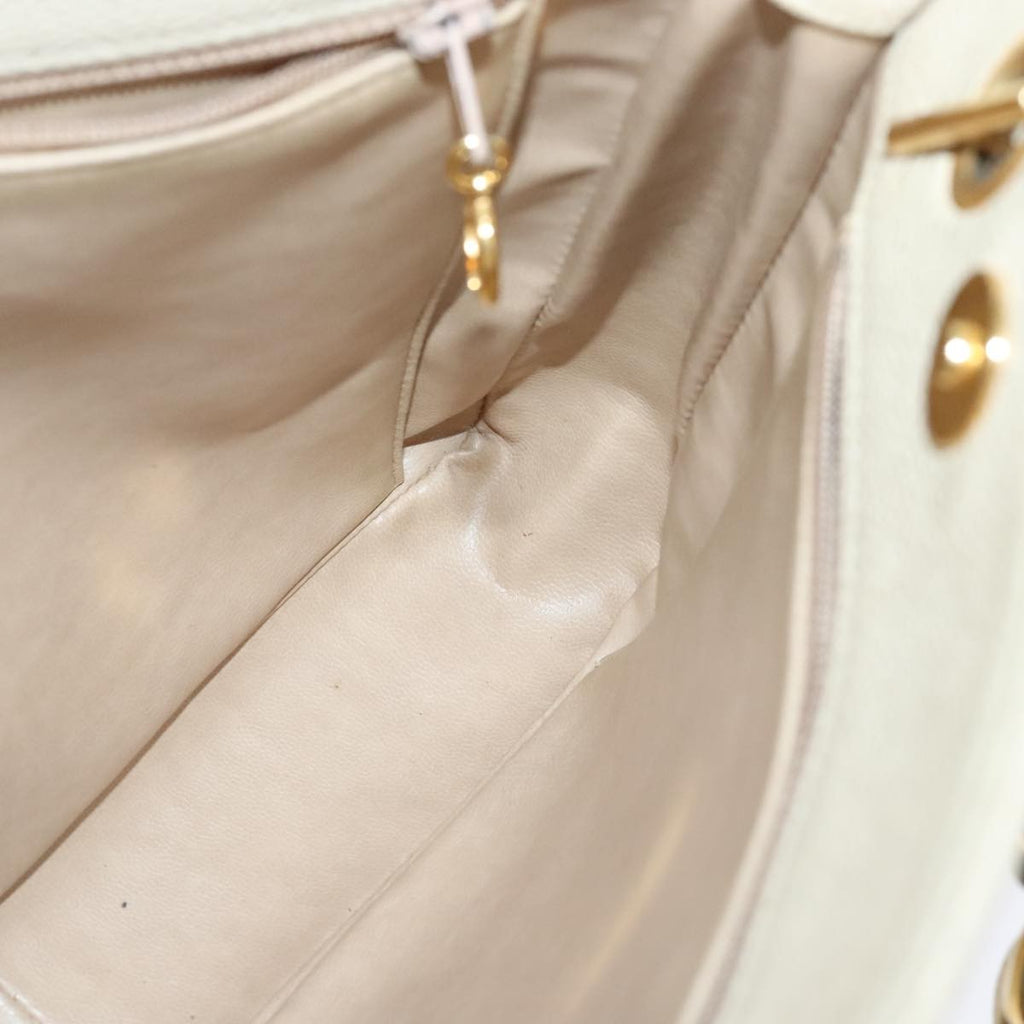 Chanel Vintage Slit Pocket Shoulder Bag Quilted Caviar Beige Leather Shoulder Bag Bag