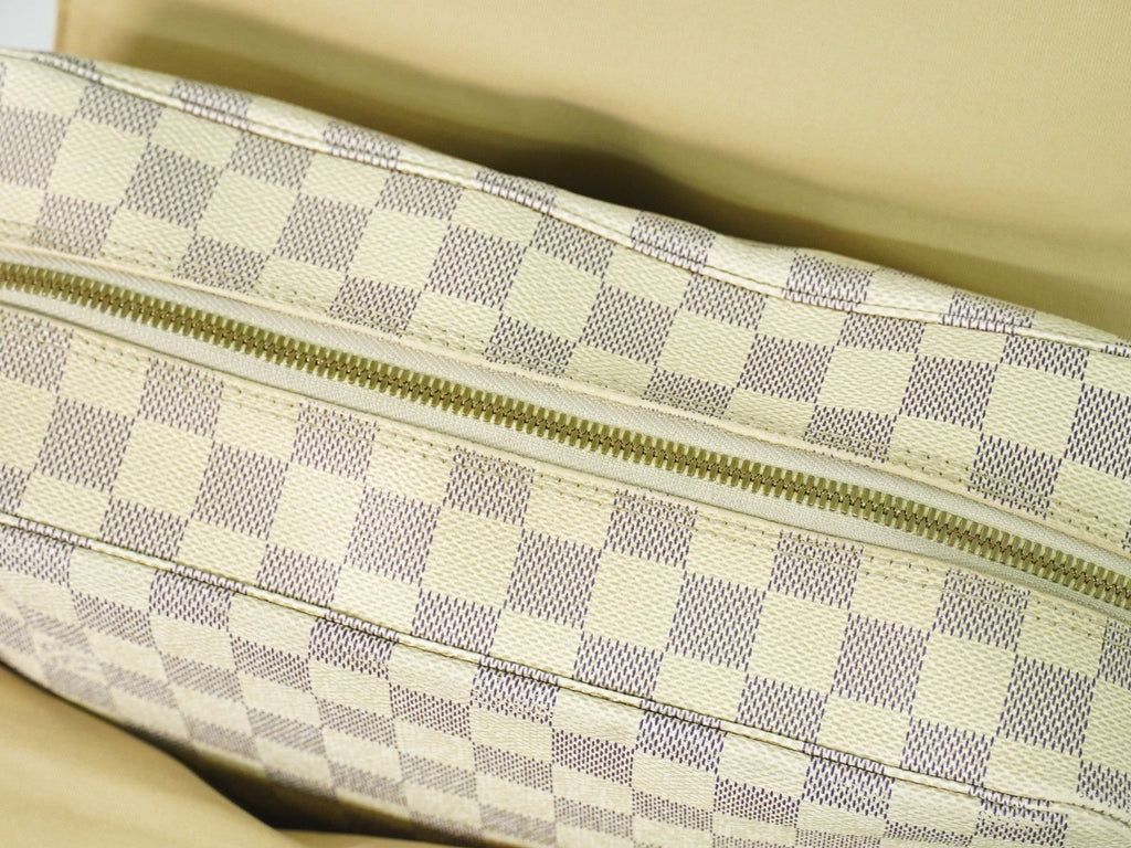 Louis Vuitton Naviglio Handbag Damier White Canvas Shoulder Bag