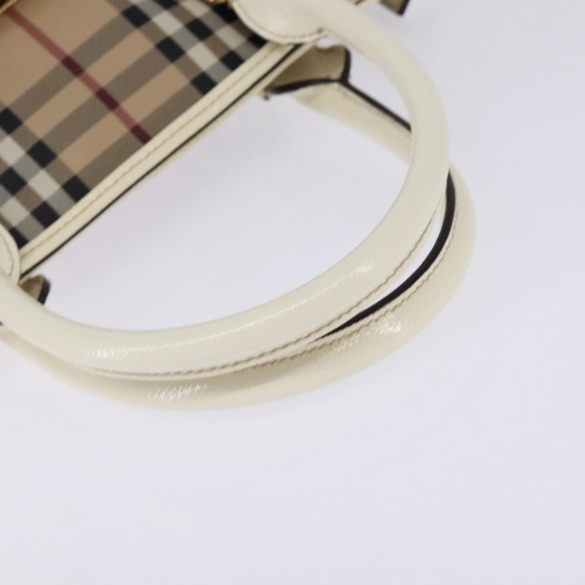 Burberry Minford Satchel Haymarket Coated Canvas Beige Canvas Tote Bag