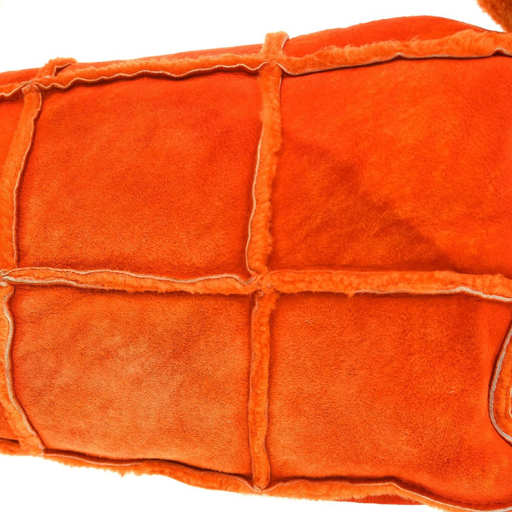 Chanel Flap Shoulder Bag Shearling And Suede Orange Fur Shoulder Bag Bag