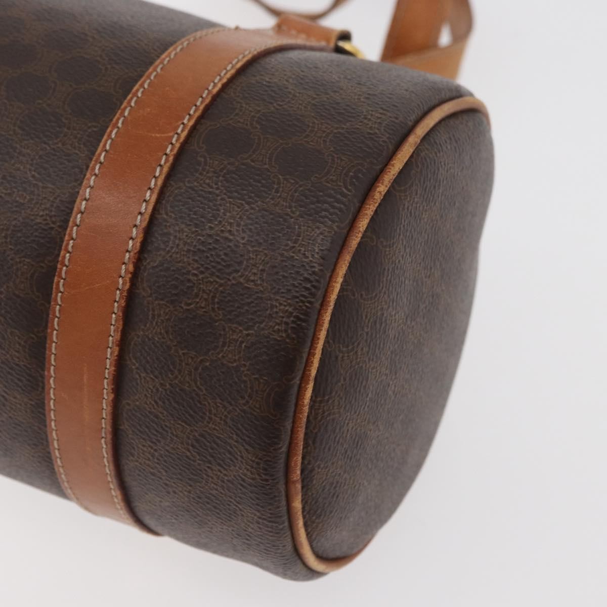 Celine Vintage Macadam Shoulder Bag Canvas And Leather Brown Canvas Shoulder Bag Bag
