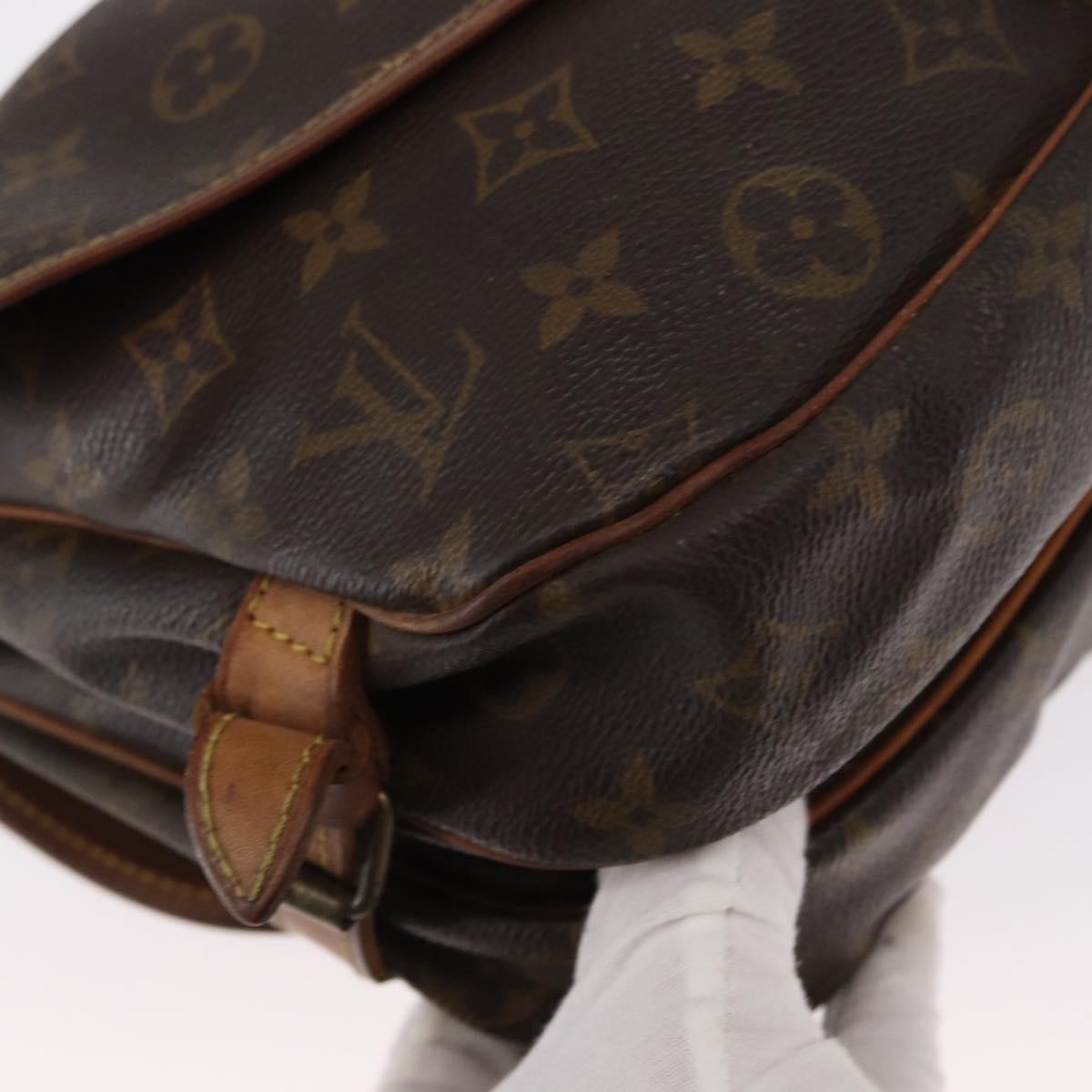 Louis Vuitton Saumur Handbag Monogram Canvas Brown Canvas Shoulder Bag