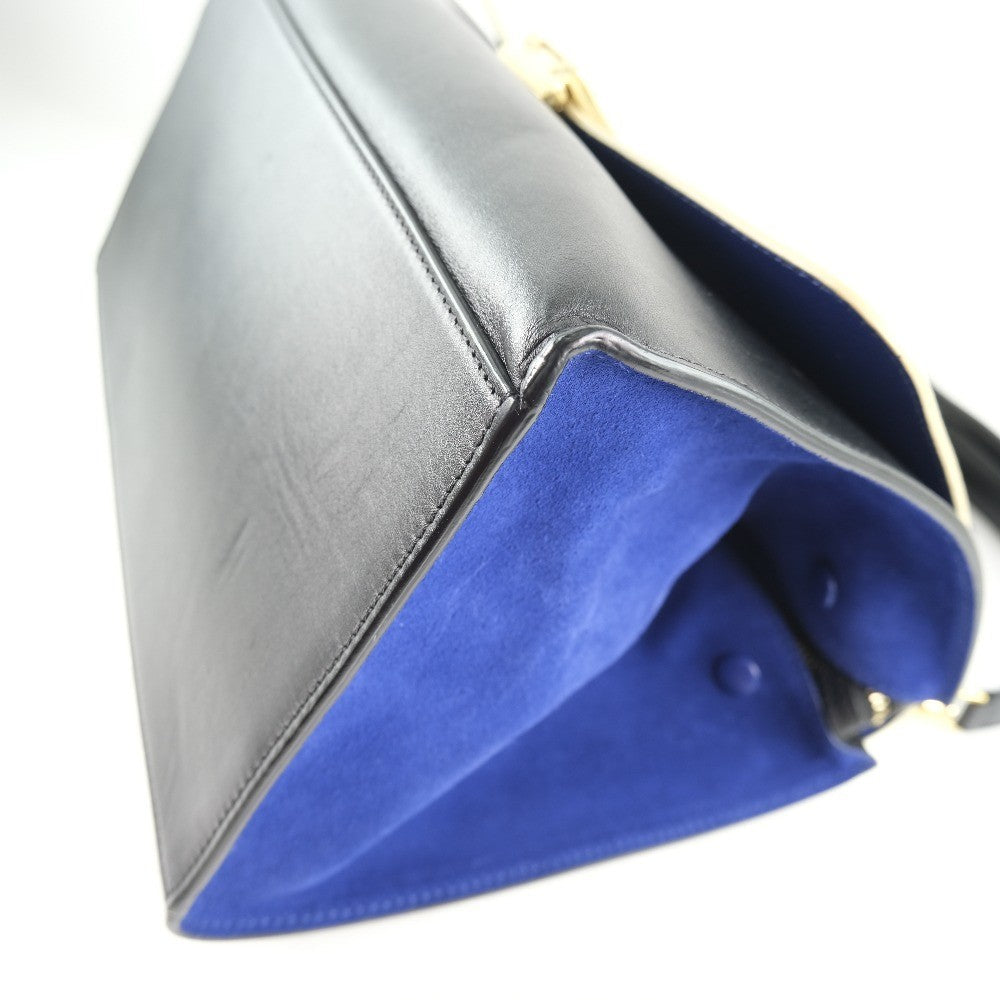 Celine Trapeze Bag Leather With Suede Black Leather Bag