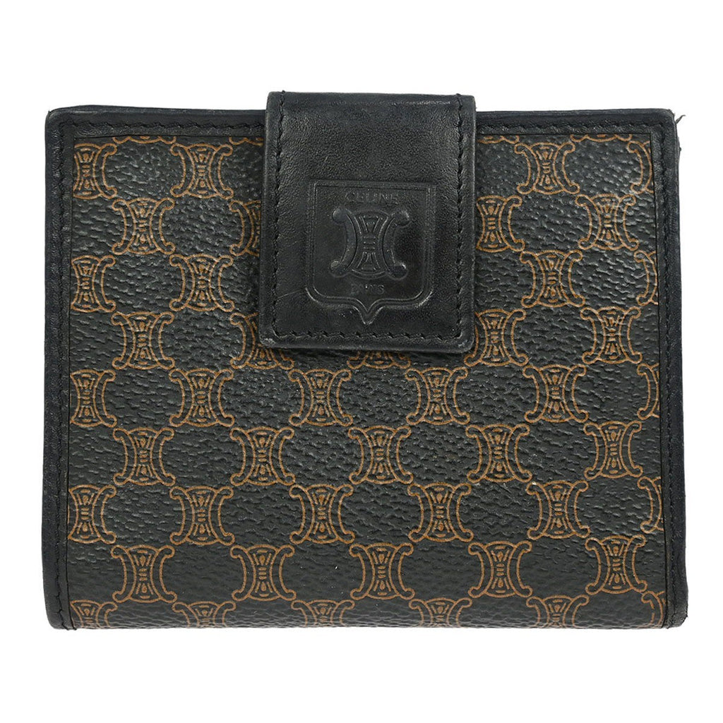 Celine Vintage Bifold Wallet Macadam Coated Canvas Black Pvc Wallets Accessory