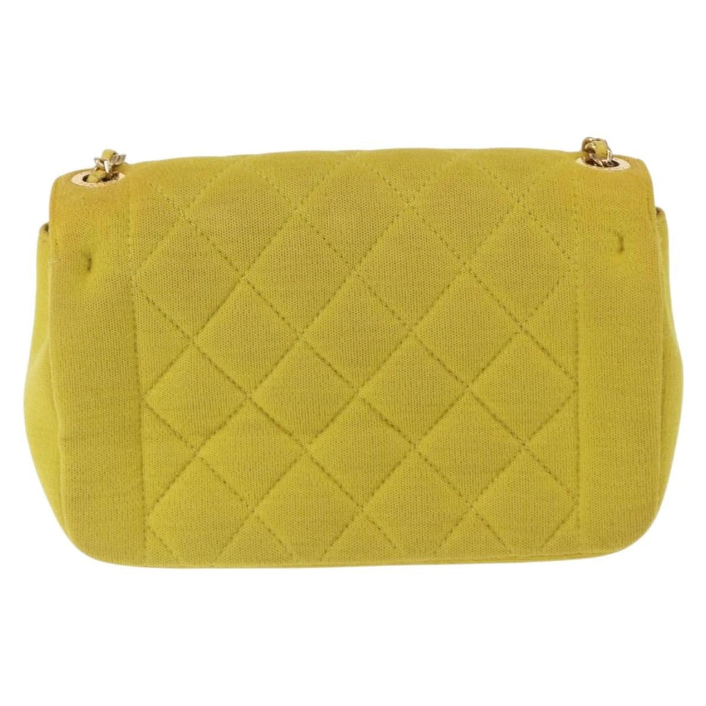Chanel Chic With Me Flap Bag Quilted Jersey Yellow Cotton Shoulder Bag Bag