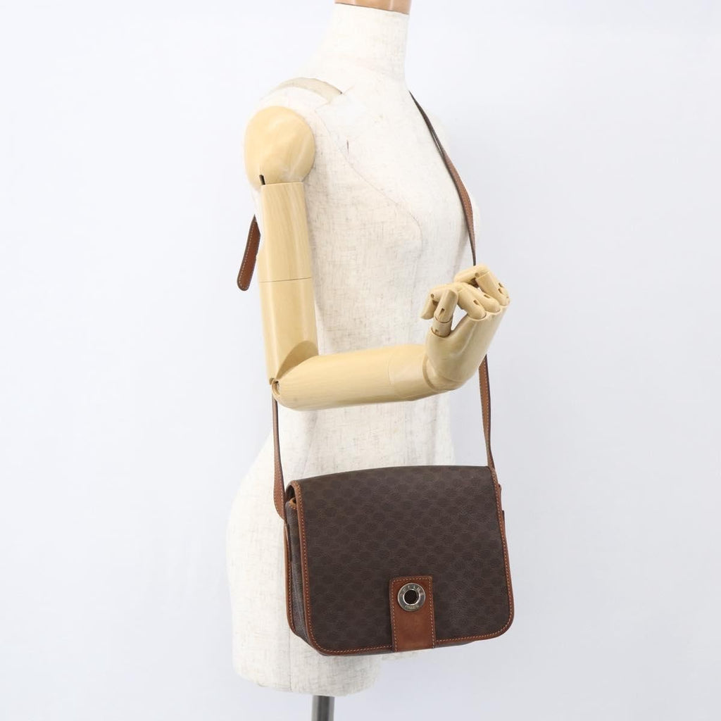 Celine Macadam Shoulder Bag Pvc Leather Brown Pvc Shoulder Bag Bag