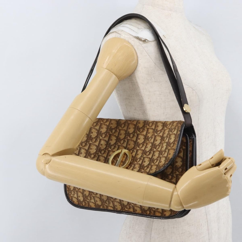 Christian Dior Trotter Shoulder Bag Canvas Brown Canvas Shoulder Bag Bag (Pre-Owned)