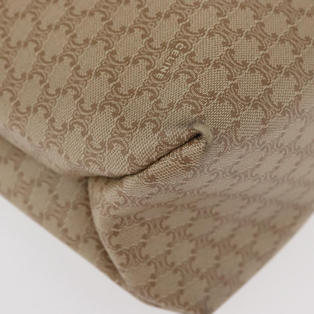Celine Vintage Macadam Tote Bag Canvas And Leather Beige Canvas Tote Bag Bag