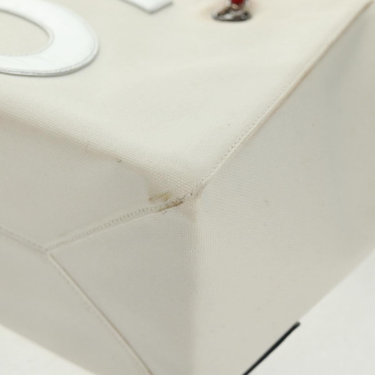 Chanel No.5 Tote Canvas And Leather White Canvas Tote Bag Bag