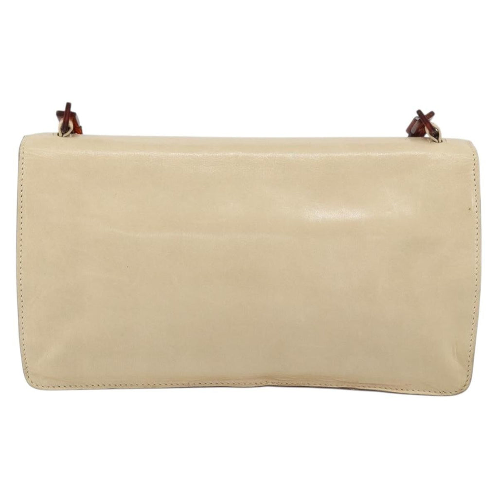 Prada Flap Shoulder Bag Leather Beige Leather Shoulder Bag Bag