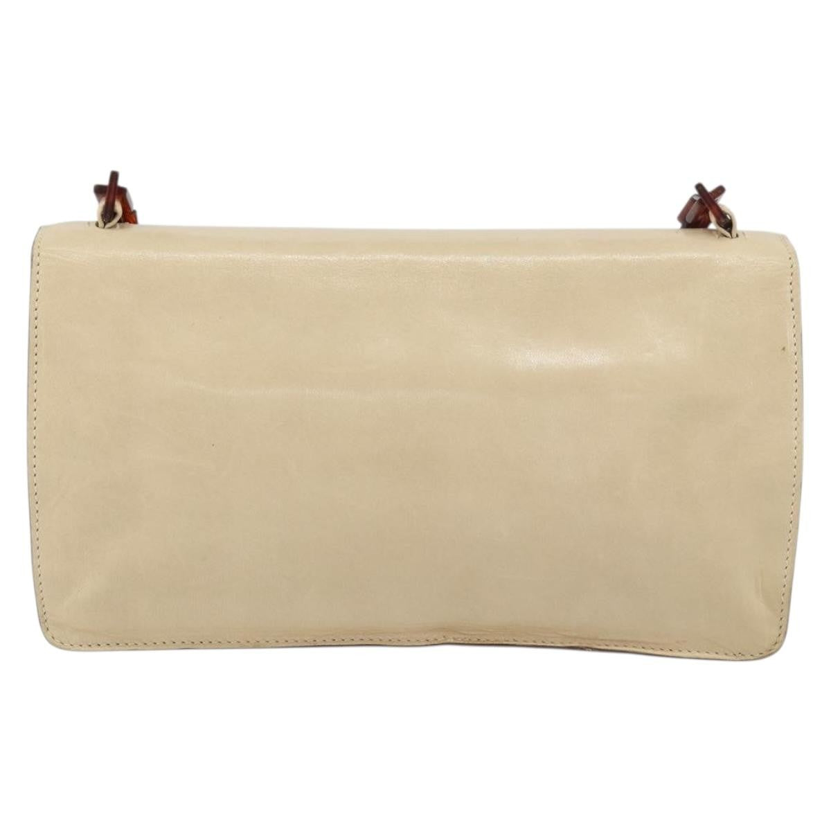 Prada Flap Shoulder Bag Leather Beige Leather Shoulder Bag Bag