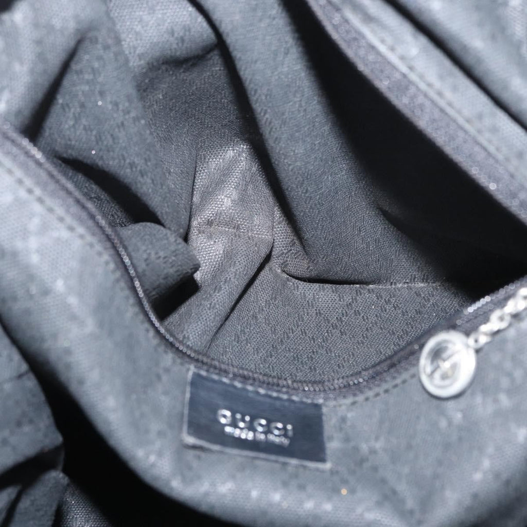 Gucci Vintage Bamboo Handle Bag Nylon Black Nylon Handbag (Pre-Owned)