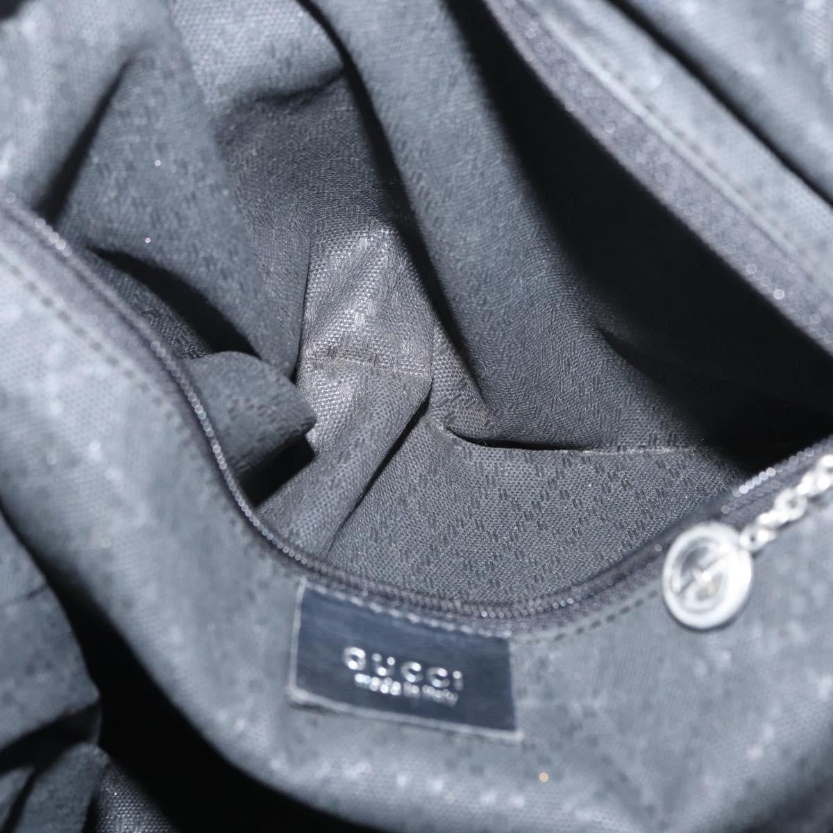 Gucci Vintage Bamboo Handle Bag Nylon Black Nylon Handbag (Pre-Owned)