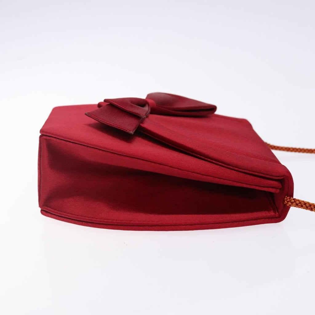 Saint Laurent Vintage Flap Crossbody Bag Silk Red Satin Clutche & Pouche Bag (Pre-Owned)