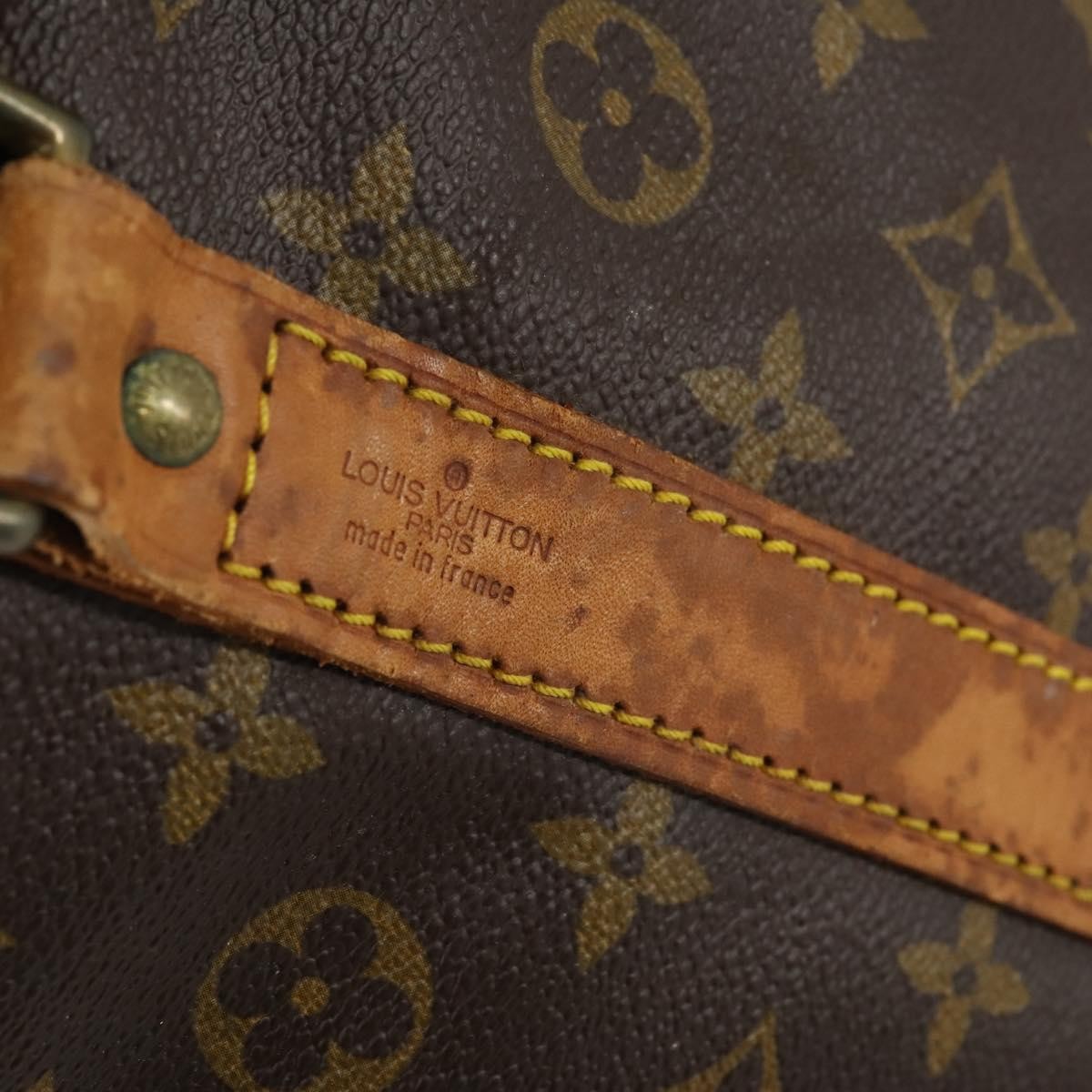 Louis Vuitton Keepall Bandouliere Bag Monogram Canvas Brown Canvas Travel Bag