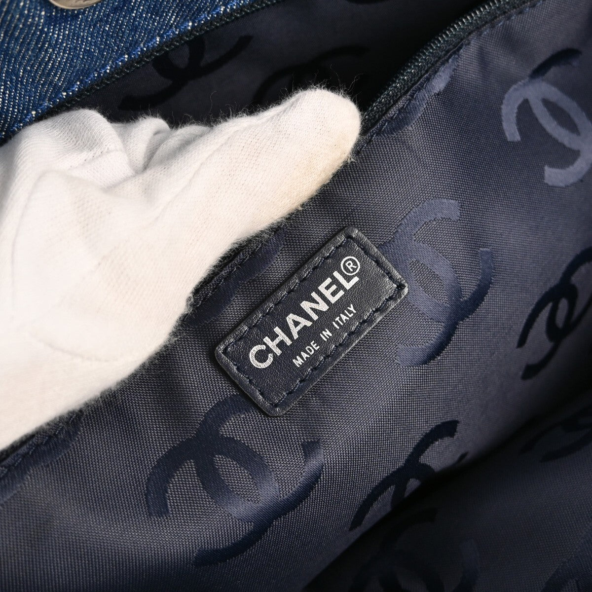 Chanel Vintage Cc Tote Denim Blue Denim_Jeans Tote Bag Bag