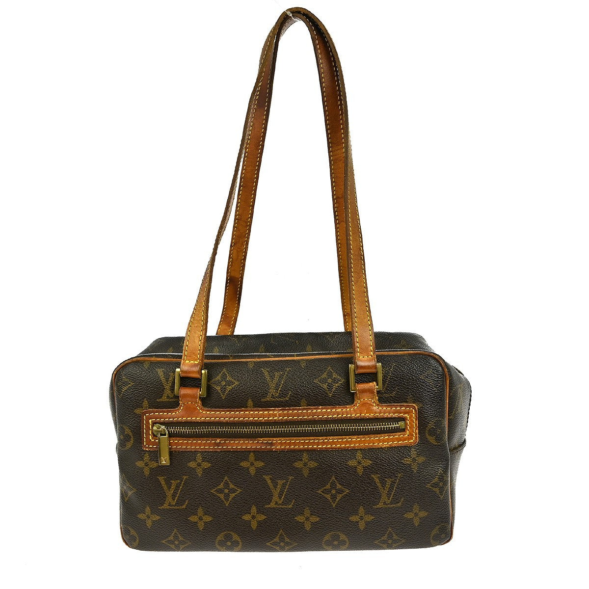 Louis Vuitton Cite Handbag Monogram Canvas Brown Canvas Shoulder Bag