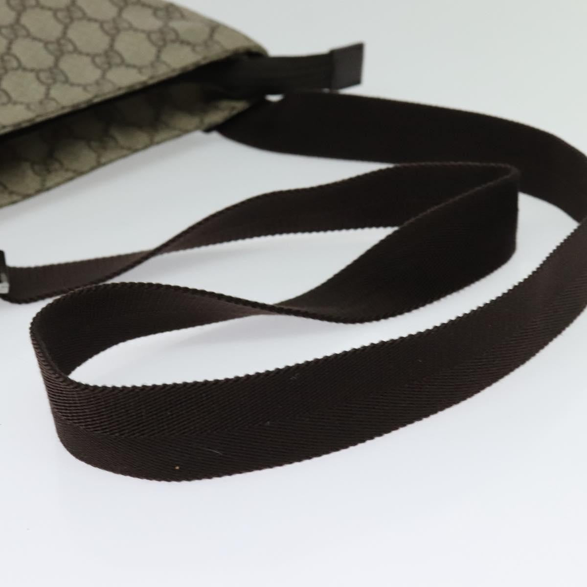 Gucci Zip Top Messenger Bag Gg Coated Canvas Beige Canvas Shoulder Bag Bag (Pre-Owned)