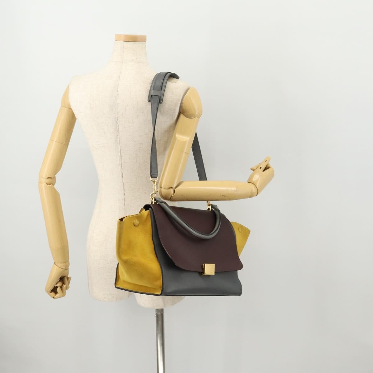 Celine Tricolor Trapeze Bag Leather Multicolour Leather Handbag